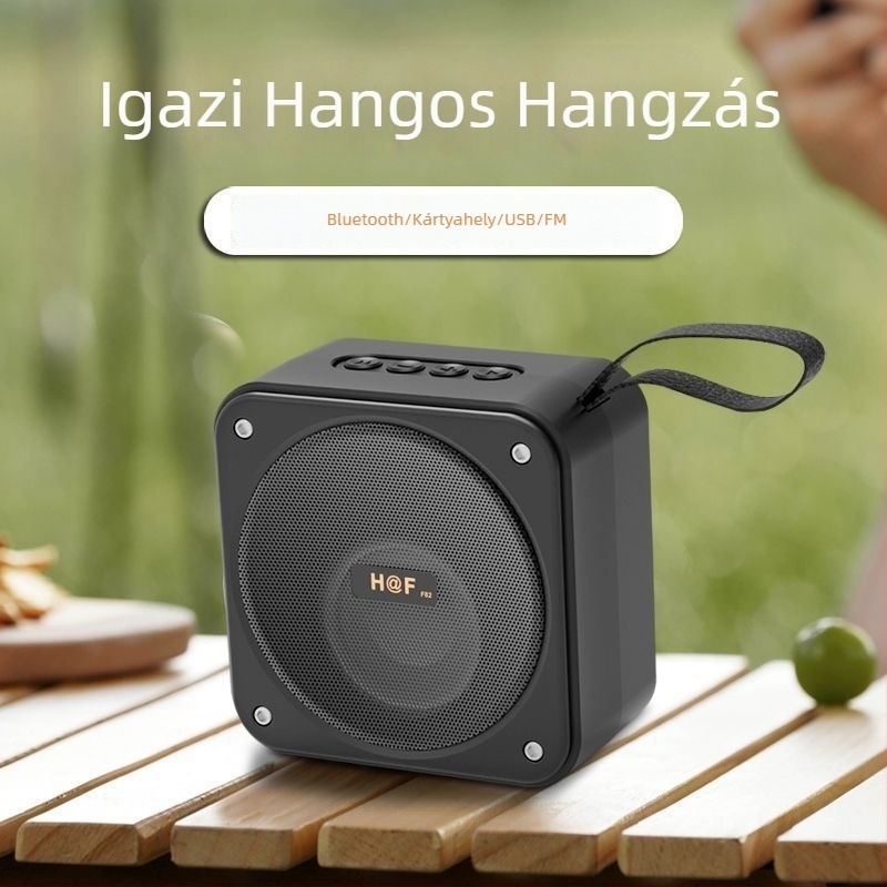 Bluetooth hangszóró szubwooferrel, kültéri használatra, zsebméretű négyszögletes mini, 100 Hz–20 kHz, SNR ≥70 dB, IPX7, beépített akkumulátor nélkül