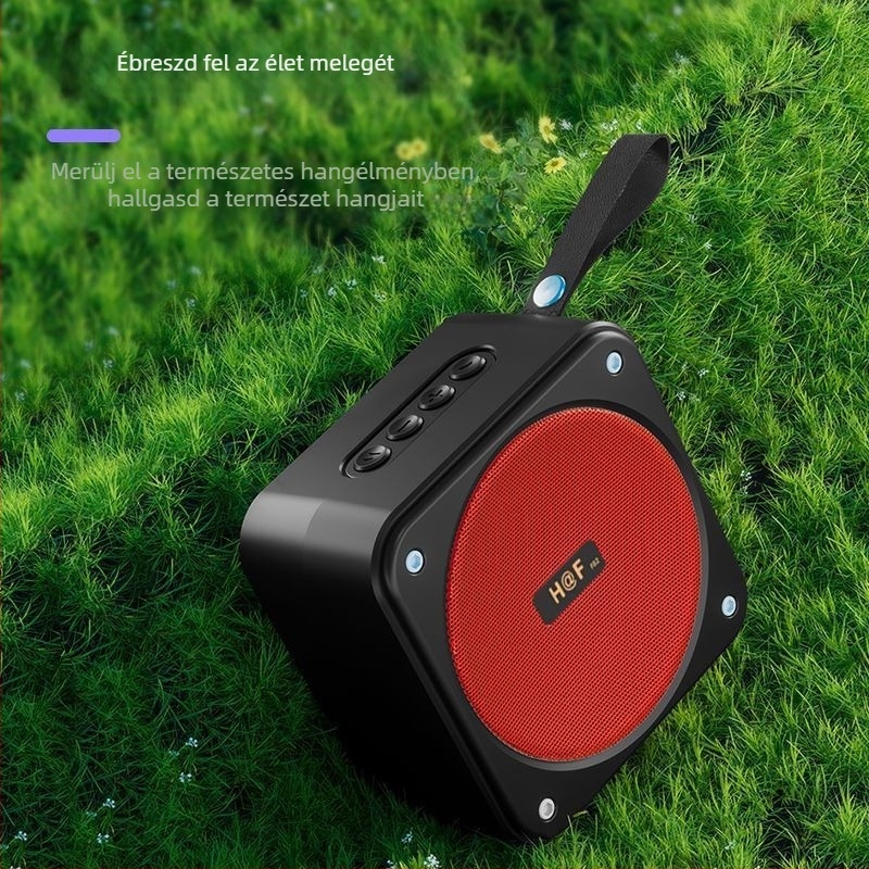 Bluetooth hangszóró szubwooferrel, kültéri használatra, zsebméretű négyszögletes mini, 100 Hz–20 kHz, SNR ≥70 dB, IPX7, beépített akkumulátor nélkül