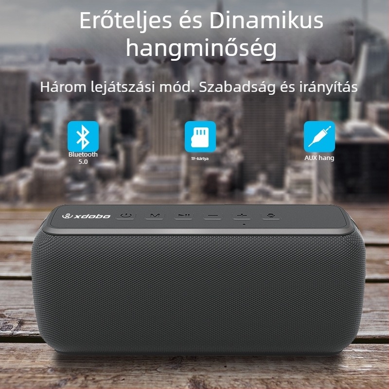 Xidobao X8 Bluetooth hangszóró mély basszussal, 60W, BT 5.0, 40Hz-20kHz, IPX5, beépített akkumulátor 4000–6000mAh