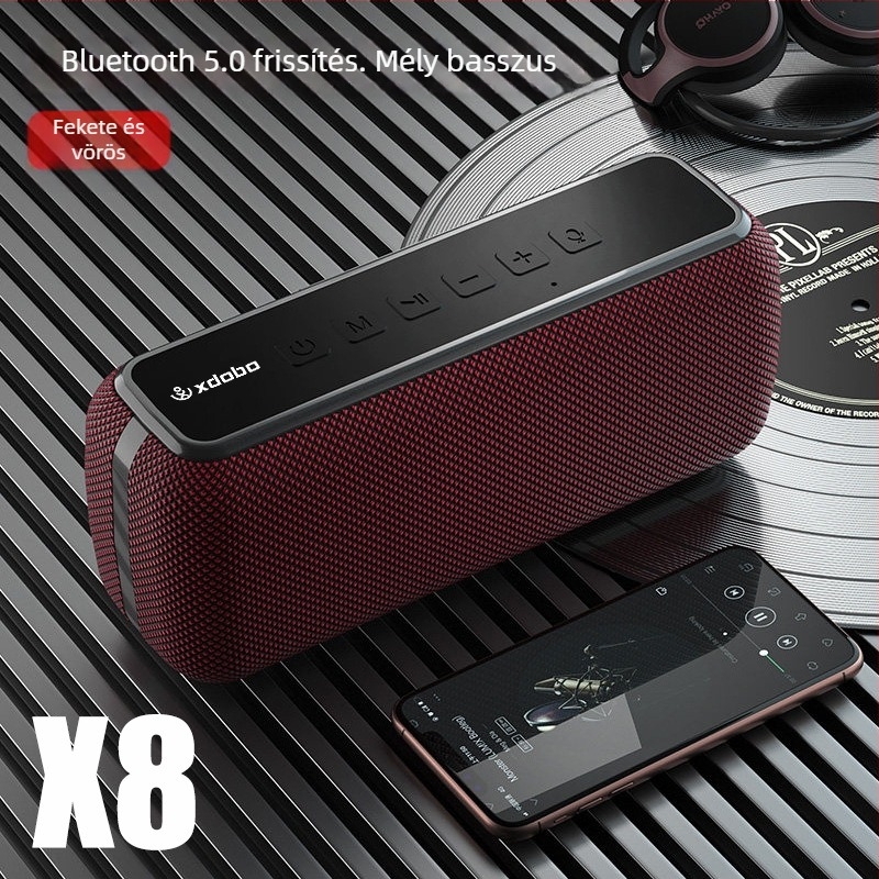 Xidobao X8 Bluetooth hangszóró mély basszussal, 60W, BT 5.0, 40Hz-20kHz, IPX5, beépített akkumulátor 4000–6000mAh