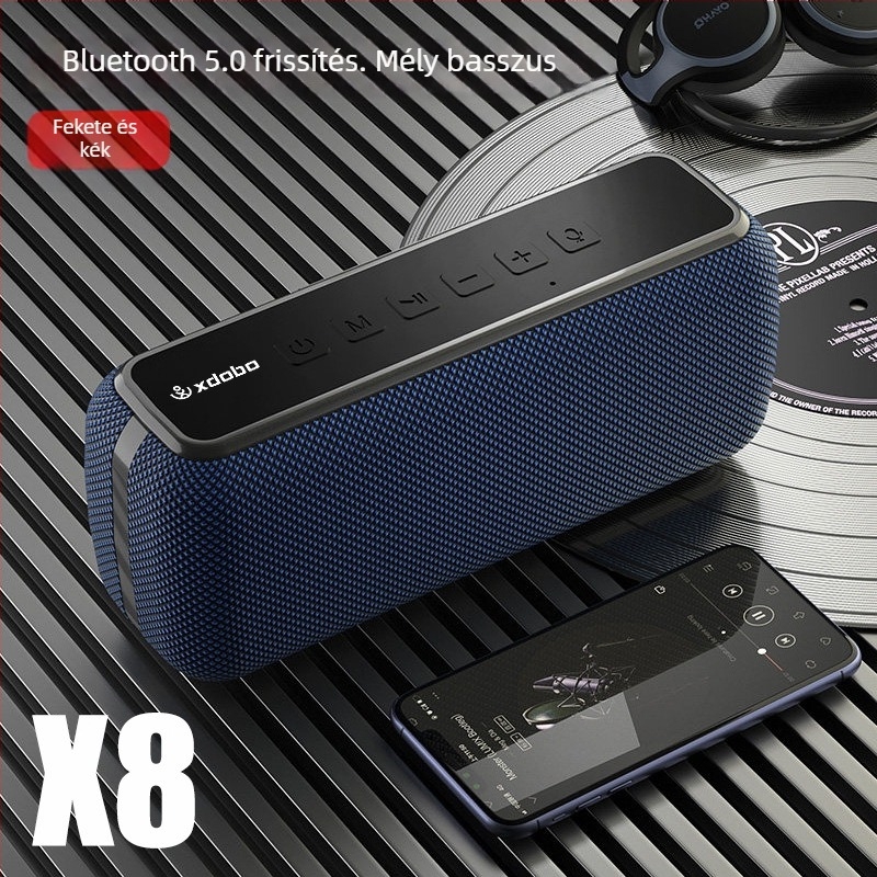 Xidobao X8 Bluetooth hangszóró mély basszussal, 60W, BT 5.0, 40Hz-20kHz, IPX5, beépített akkumulátor 4000–6000mAh