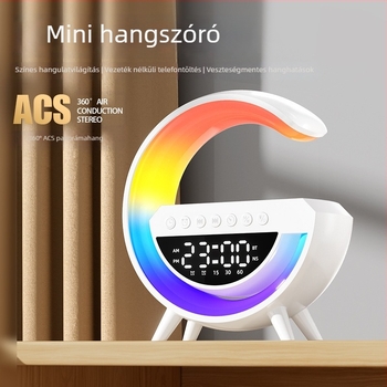 BT3401 Mini Bluetooth hangszóró környezeti fényekkel, asztali hangszóró, vezeték nélküli töltés – G63 modell