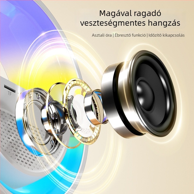 BT3401 Mini Bluetooth hangszóró környezeti fényekkel, asztali hangszóró, vezeték nélküli töltés – G63 modell