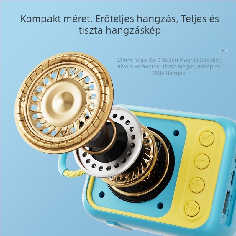 Vezeték nélküli Bluetooth hangszóró – mini hordozható, 5W, 40Hz-20kHz, SNR ≥75dB, Beépített akkumulátor