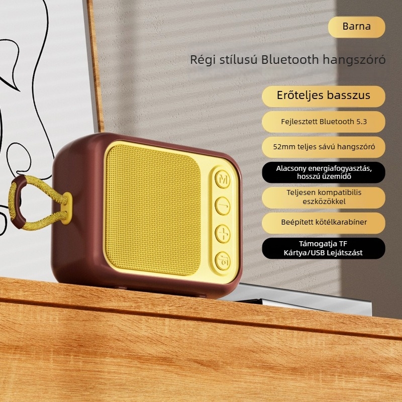 Vezeték nélküli Bluetooth hangszóró – mini hordozható, 5W, 40Hz-20kHz, SNR ≥75dB, Beépített akkumulátor