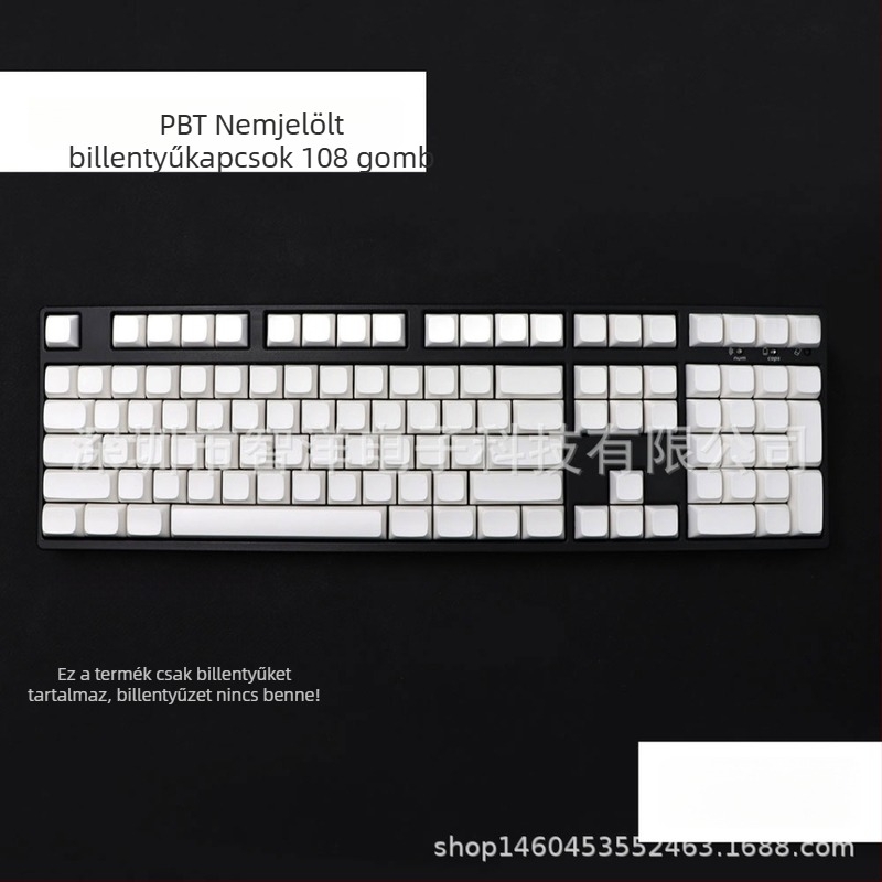 XDA profilú billentyűsapkák, PBT anyag, 108 billentyű, gravírozás nélkül