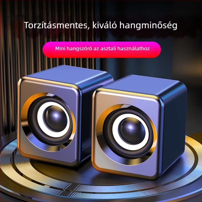 Asztali számítógépes hangrendszer Bluetooth, USB és 3,5 mm bemenettel; frekvencia 40 Hz–20 kHz; SNR ≥100 dB; IPX4 vízálló; beépített akkumulátor 1200–2000 mAh