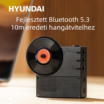 Asztali Bluetooth hangszóró retro forgó dizájnnal, 5W, Bluetooth 5.3, 20Hz-20kHz, SNR ≥75 dB, beépített 1000–1200mAh akkumulátor