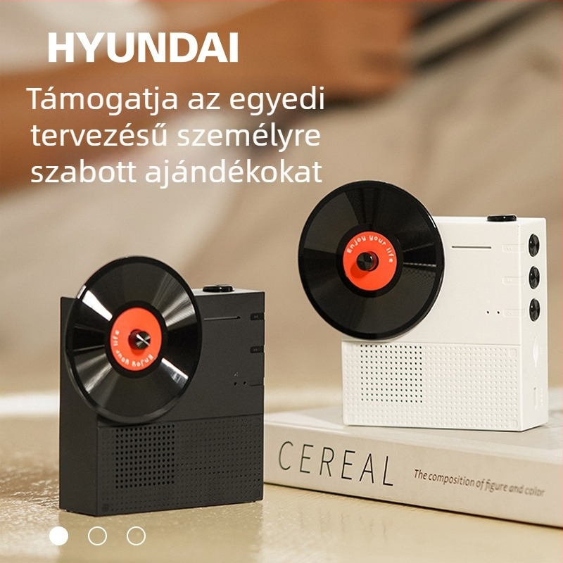 Asztali Bluetooth hangszóró retro forgó dizájnnal, 5W, Bluetooth 5.3, 20Hz-20kHz, SNR ≥75 dB, beépített 1000–1200mAh akkumulátor