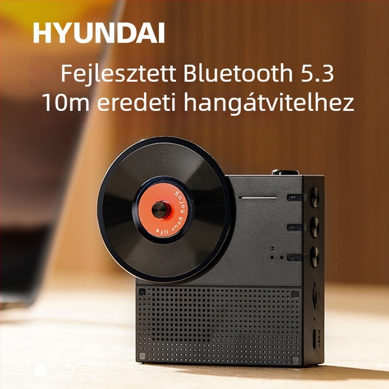 Asztali Bluetooth hangszóró retro forgó dizájnnal, 5W, Bluetooth 5.3, 20Hz-20kHz, SNR ≥75 dB, beépített 1000–1200mAh akkumulátor