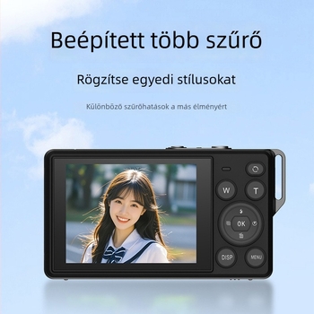 Diák digitális kamera 8 MP CMOS szenzorral, 18x optikai zoom, 2,7 hüvelykes LCD, 1080p videó, Wi-Fi