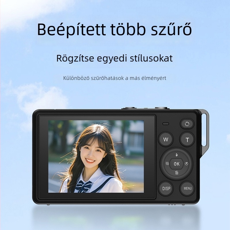 Diák digitális kamera 8 MP CMOS szenzorral, 18x optikai zoom, 2,7 hüvelykes LCD, 1080p videó, Wi-Fi
