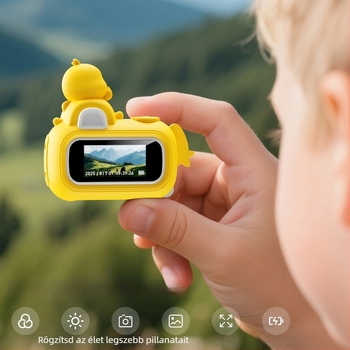Gyerekeknek szóló digitális kamera MC6 Little Yellow Duck – 12–20 MP, 0,96 hüvelykes LCD, TF-kártya