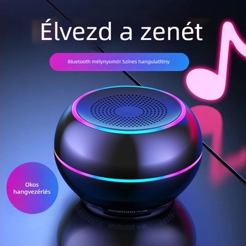 AI okos vezeték nélküli Bluetooth mini hangszóró subwooferrel, hordozható alumniumötvözet ház, beépített akkumulátor, microSD kártya foglalat, kihangosító funkció