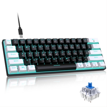 Játékos billentyűzet vezetékes USB csatlakozással, RGB háttérvilágítással és zöld mechanikus kapcsolókkal
