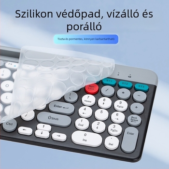 ZYG-806 Macaron vezeték nélküli billentyűzet és egér készlet, két üzemmódú, kerek billentyűk, 88–98 billentyű, ABS, vízálló, 2.4G + Bluetooth