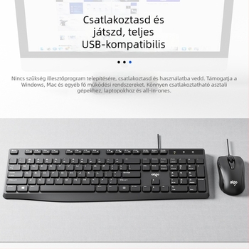Patriot billentyűzet és egér készlet, modell 9520, 108 billentyű, USB vezetékes csatlakozás, szilikon anyag, X architektúra gombtechnológia