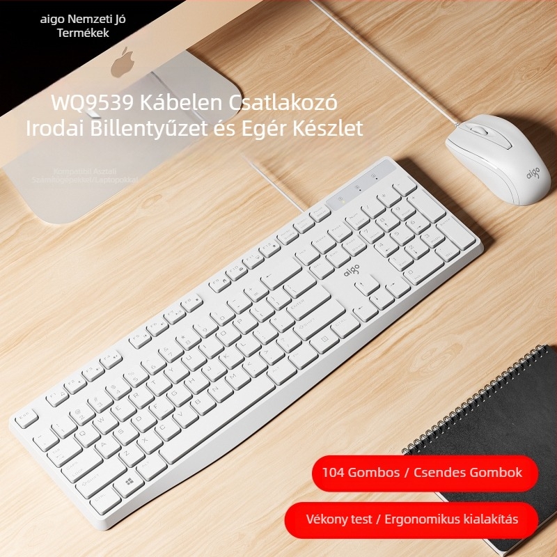 Patriot billentyűzet és egér készlet, modell 9520, 108 billentyű, USB vezetékes csatlakozás, szilikon anyag, X architektúra gombtechnológia