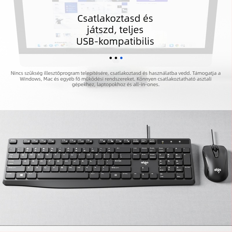Patriot billentyűzet és egér készlet, modell 9520, 108 billentyű, USB vezetékes csatlakozás, szilikon anyag, X architektúra gombtechnológia