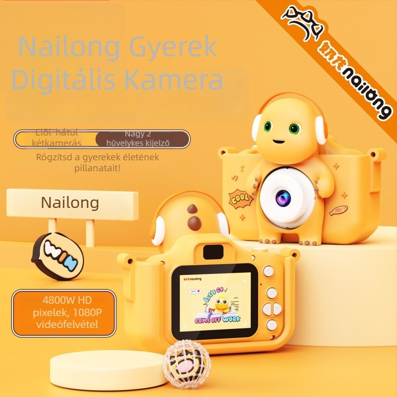 Milk Dragon Gyerekeknek Digitális Kamera X5 több mint 40 millió pixellel, 2,4 hüvelykes LCD, TF-kártyás tárhely, 1–3 órás üzemidő