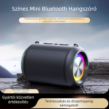 Vezeték nélküli Bluetooth subwoofer hangsugárzó – autó, otthon, asztal és kültéri használatra, 3W, Bluetooth 5.3, 120Hz-18kHz, SNR ≥85 dB, beépített akkumulátor