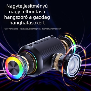 Vezeték nélküli Bluetooth subwoofer hangsugárzó – autó, otthon, asztal és kültéri használatra, 3W, Bluetooth 5.3, 120Hz-18kHz, SNR ≥85 dB, beépített akkumulátor