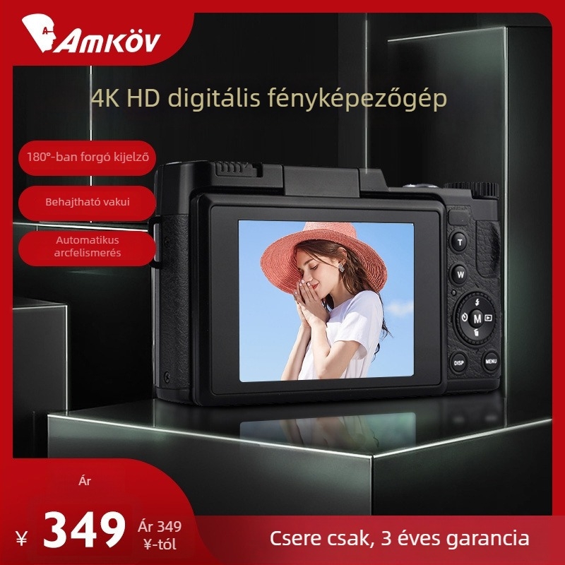 AMKOV Amkov-cdr2 digitális mikro-SLR kamera 30 MP-s szenzorral, maximum felbontás 6400×4800, 2/3 hüvelykes szenzor, 3.0 hüvelykes LCD, periszkópos objektív