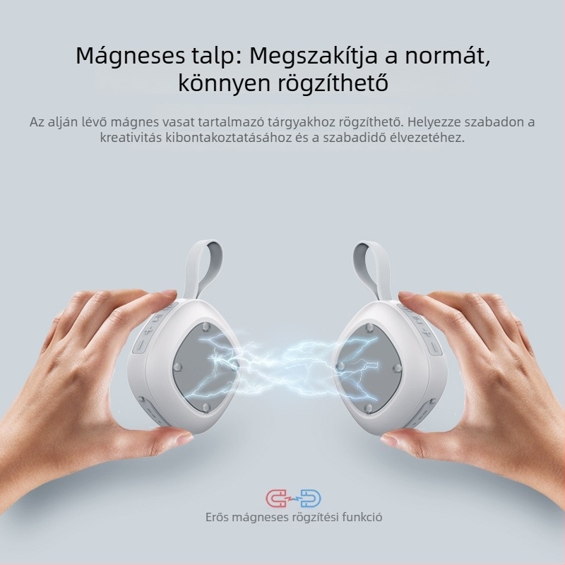 Vízálló Bluetooth mini hangszóró mágneses rögzítéssel, kártyahellyel, USB-s, 2-in-1, újratölthető, Bluetooth 5.1