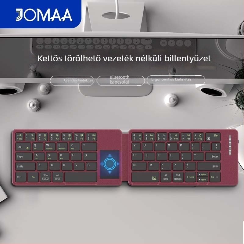 Bluetooth billentyűzet, akár 87 billentyűvel, Bluetooth-kapcsolat, USB interfész, ollós kapcsoló, támogatja 3 eszközt