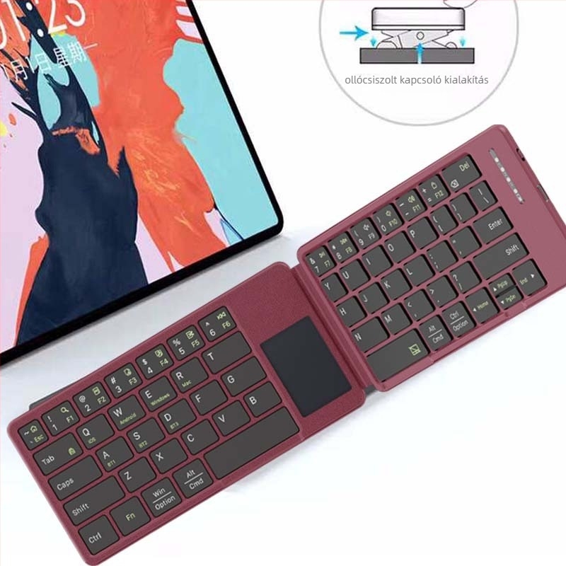 Bluetooth billentyűzet, akár 87 billentyűvel, Bluetooth-kapcsolat, USB interfész, ollós kapcsoló, támogatja 3 eszközt