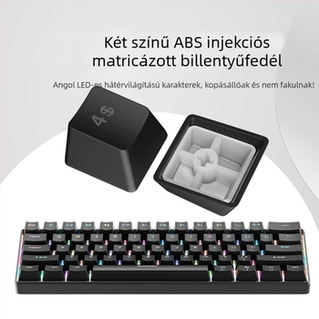 61 billentyűs vezetékes USB Type-C mechanikus billentyűzet RGB háttérvilágítással