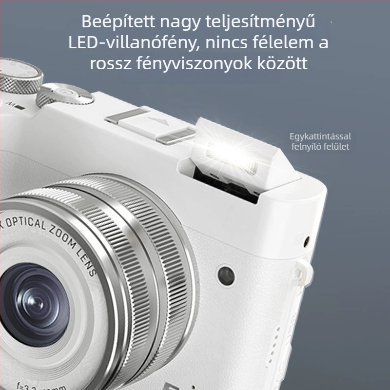 DC205X Optikai zoomos kamera, 5K HD, Kezdő szintű tükör nélküli selfie kamera, 3 hüvelykes LCD, TF-kártya