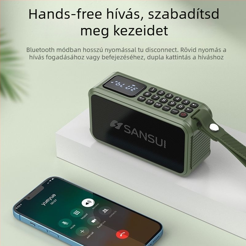 Landscape F62 Bluetooth hordozható hangszóró – beépített akkumulátor 1000–1200 mAh; Bluetooth 5.1; kimenő teljesítmény 5W; frekvenciasáv 100 Hz–20 kHz