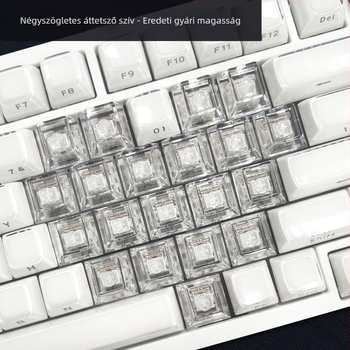 Keycaps készlet, 21 gomb, átlátszó szív alakú, testreszabható, betűtípus nélküli, USB