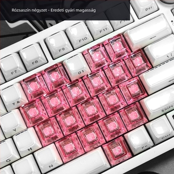 Keycaps készlet, 21 gomb, átlátszó szív alakú, testreszabható, betűtípus nélküli, USB