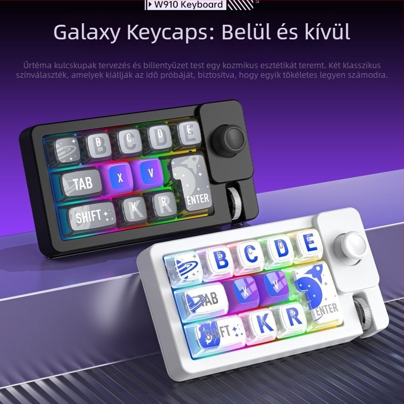 87-gombos RGB háttérvilágítású numerikus billentyűzet, vezetékes és Bluetooth, 2.4G vezeték nélküli kapcsolattal, csuklótámasz
