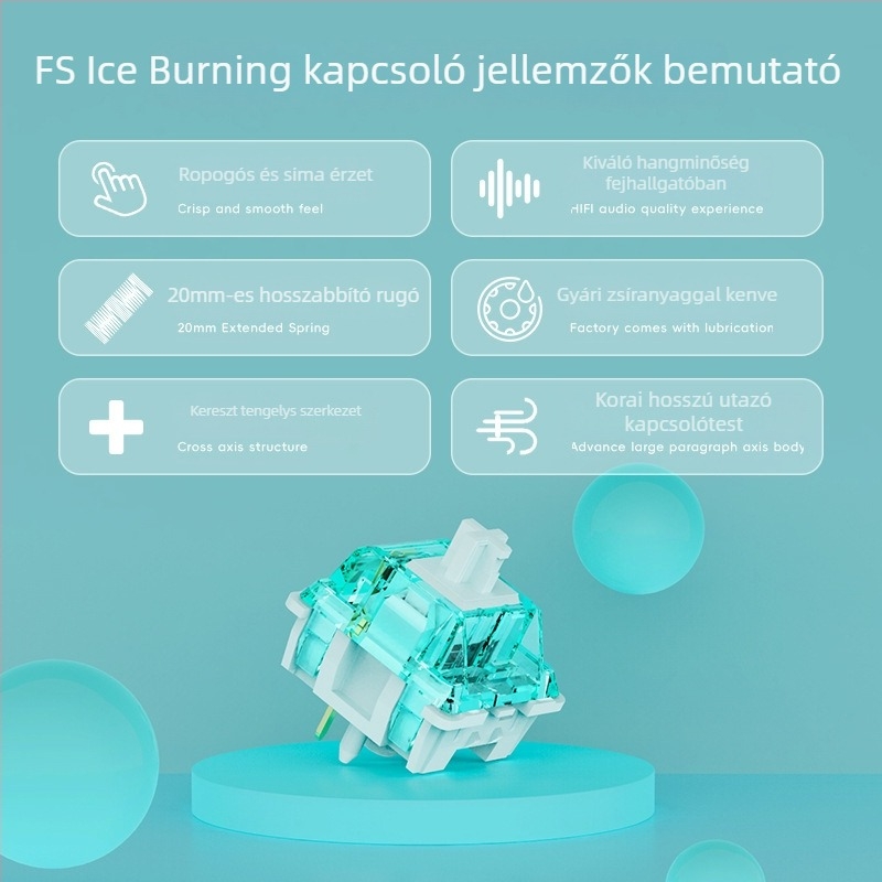 Billentyűzet kapcsoló – lineáris, hot-plug, 5-pin, testreszabható, műanyag ház