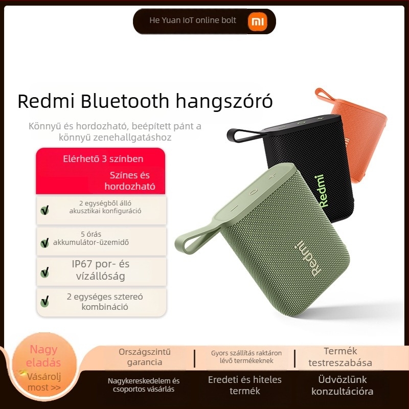 Bluetooth hangfal | Bluetooth 5.3 | 10 m hatótávolság | 4W kimeneti teljesítmény | Beépített akkumulátor 500–800 mAh
