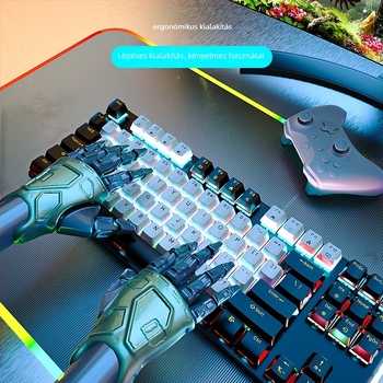 104-gombos mechanikus billentyűzet piros kapcsolóval, vezetékes, RGB háttérvilágítás, vízálló