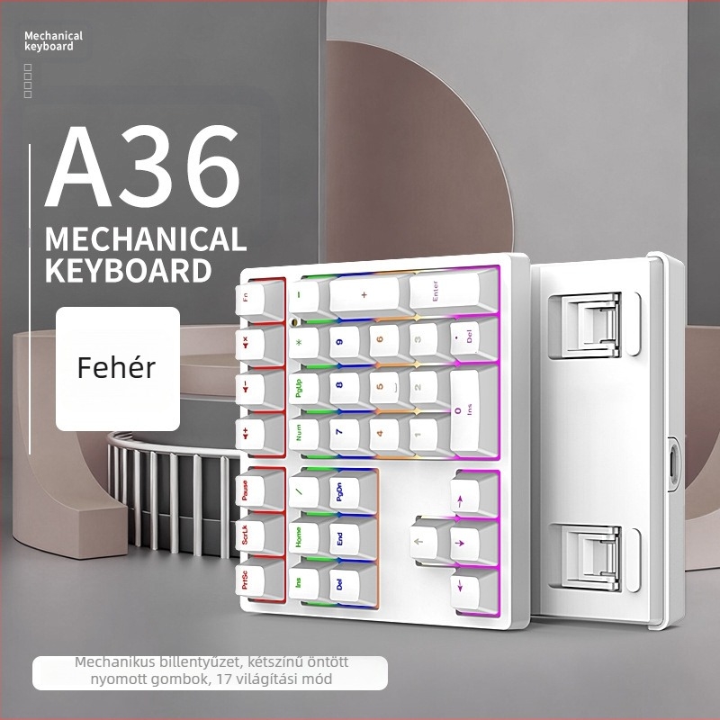 A36 mechanikus billentyűzet, 34 gomb, zöld tengely, vezetékes, vízálló