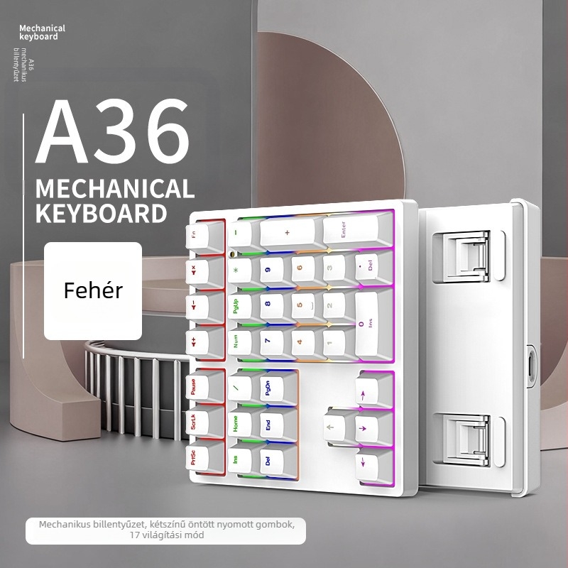 A36 mechanikus billentyűzet, 34 gomb, zöld tengely, vezetékes, vízálló