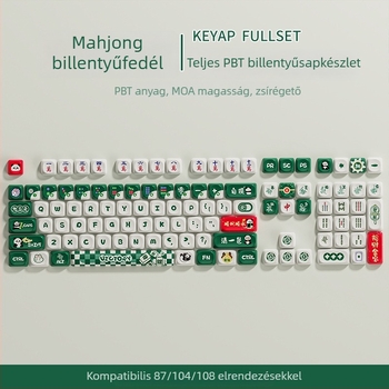 87-gombos mechanikus billentyűzet Bluetooth-kapcsolattal, PBT billentyűk, zöld kapcsolók (egységes kompatibilitás)