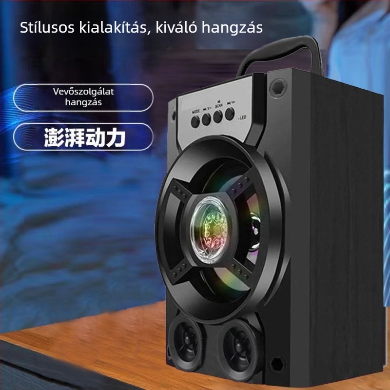 Vezeték nélküli Bluetooth hangsugárzó – Kültéri hordozható SD-kártya bemenettel és rádióval, ABS ház, IPX7 vízálló, 100 Hz–20 kHz frekvenciaválasz
