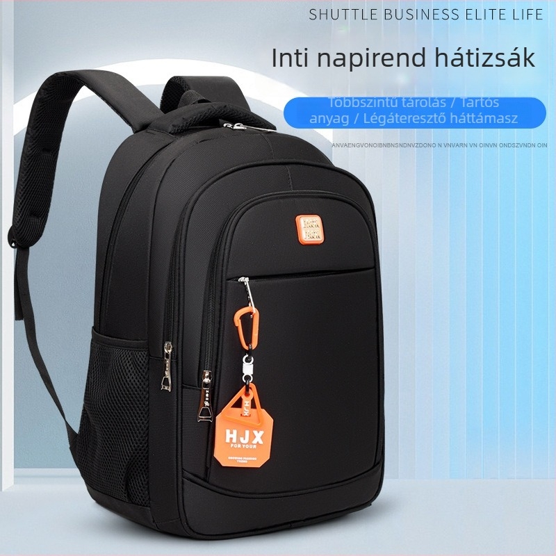Férfi Oxford anyagú laptop hátizsák üzleti utazásokhoz, 16 hüvelykes laptophoz, gerincvédő, görbült vállpántok