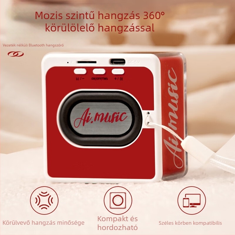 Bluetooth mini hangfal IPX7 vízálló 5W Beépített Akkumulátor 300–500mAh 100Hz–20kHz Bluetooth 5.3