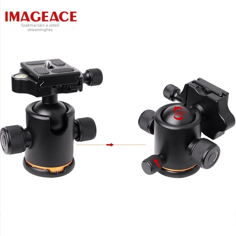 Alumínium ötvözetből készült Gimbal stabilizátor SLR digitális fényképezőkhöz — 360° vízszintes/függőleges forgás, gömbpanorámás asztali PTZ gimbal A7m4, R6, tömeg 0,36 kg