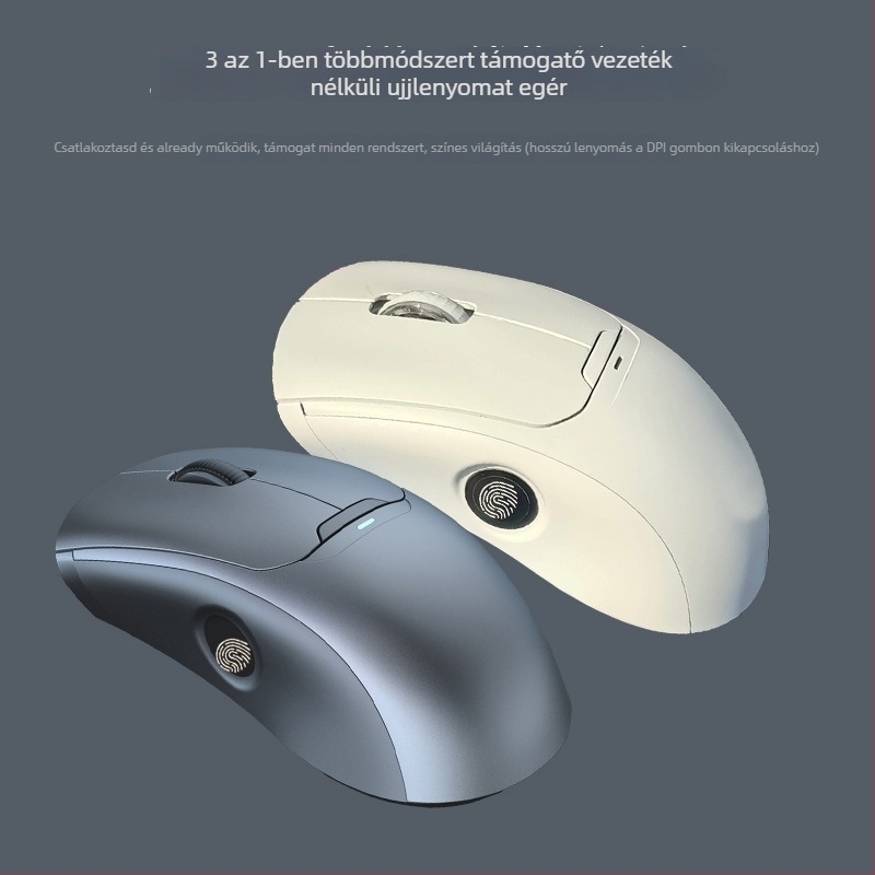 3-módos vezeték nélküli ujjlenyomat-érzékelős egér Ft108 — Bluetooth, 2500 DPI, 10 m hatótávolság, 96 g súly, ergonikus kialakítás