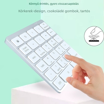N960 Ultra-vékony alumínium ötvözet Bluetooth numerikus billentyűzet, 28 billentyű, hordozható, háttérvilágítás nélkül