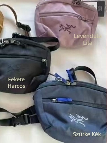 Nylon crossbody táska nylon béléssel, cipzáras nyitás, belső zsebek a telefonhoz és a dokumentumokhoz, 2024 tavasza