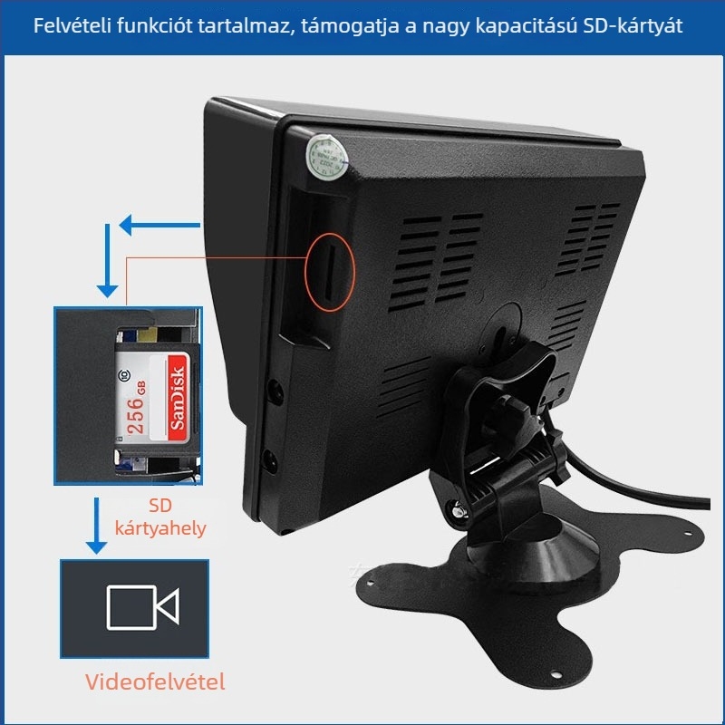 Smart Bee Technology 4-csatornás 7 hüvelykes jármű LCD-monitor központi kijelzővel és hátrameneti kamerák készletével, HD éjjellátás